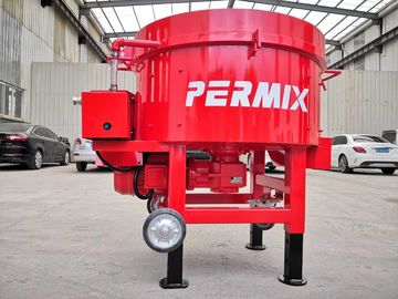 Low Noise Refractory Pan Mixer Industrial Concrete Mixer Red Color Fast Discharging Speed